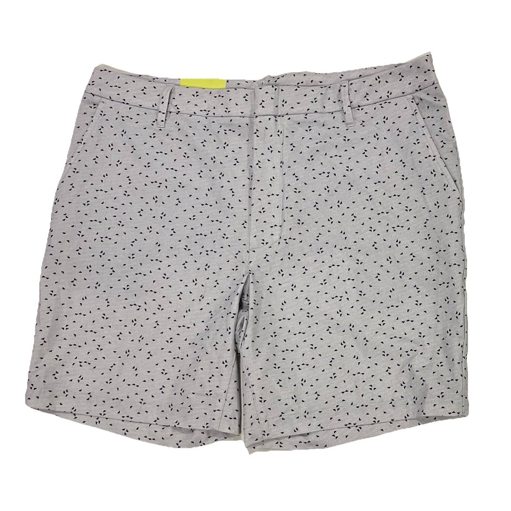 Men's Athletic Chino Golf Shorts Gray Silver Triangles All‎ in Motion Size 38 L